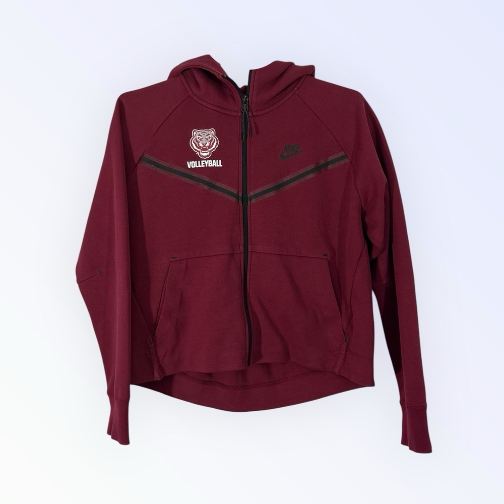 NIKE TECH FLEECE WINDRUNNER HOODIE WOMENS MEDIUM BURGUNDY
